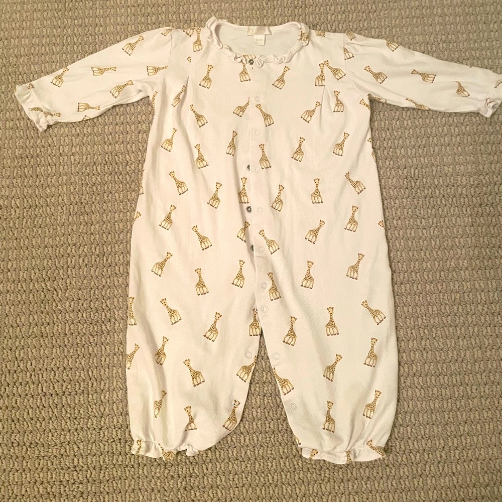 Kissy Kissy Giraffe Print Onesie